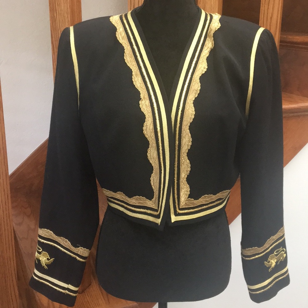 Vintage Caché Holiday Cropped Jacket, Medium